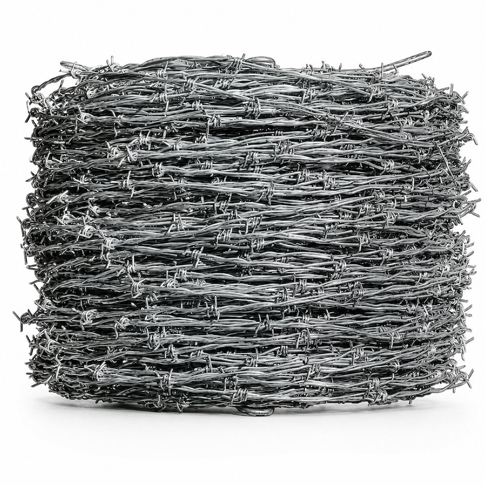 Galvanized barbed wire roll for farm and ranch fence